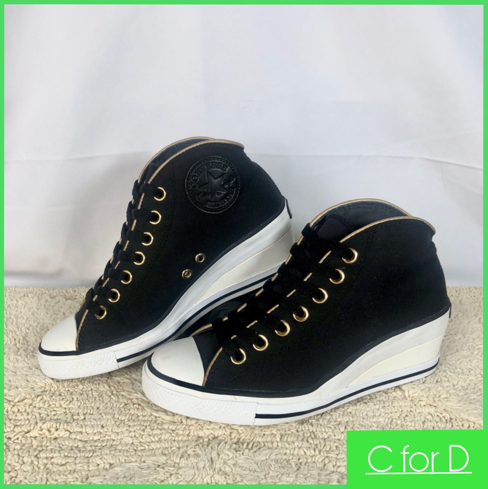 ☆CONVERSE☆23.5cm 厚底 スニーカー レディース 黒 ブラック