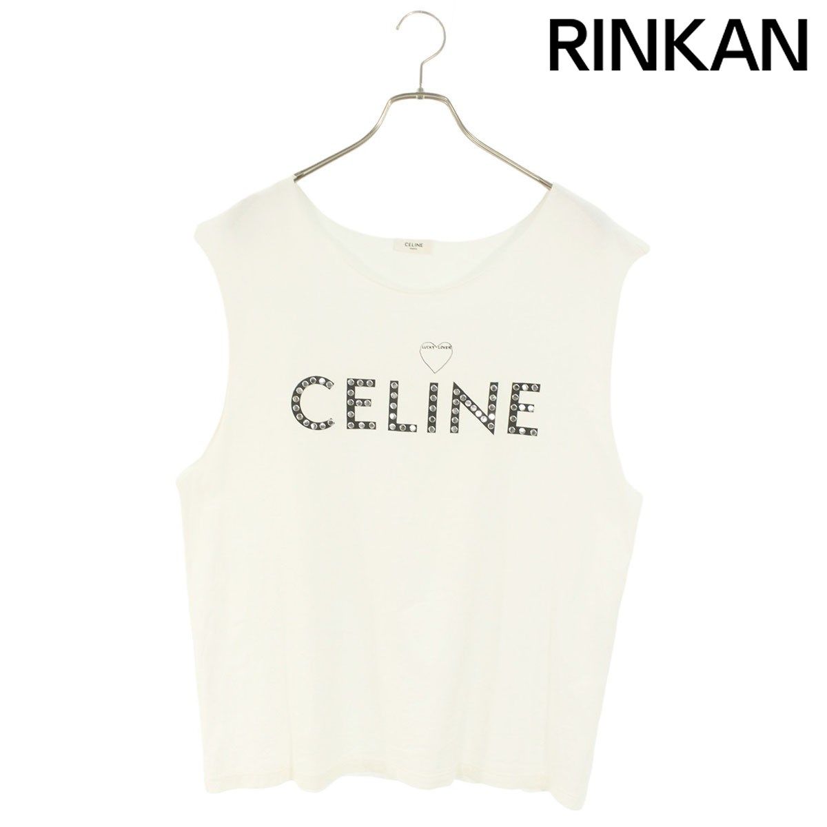 セリーヌ 2X09A671Q スタッズロゴノースリーブカットソー メンズ S