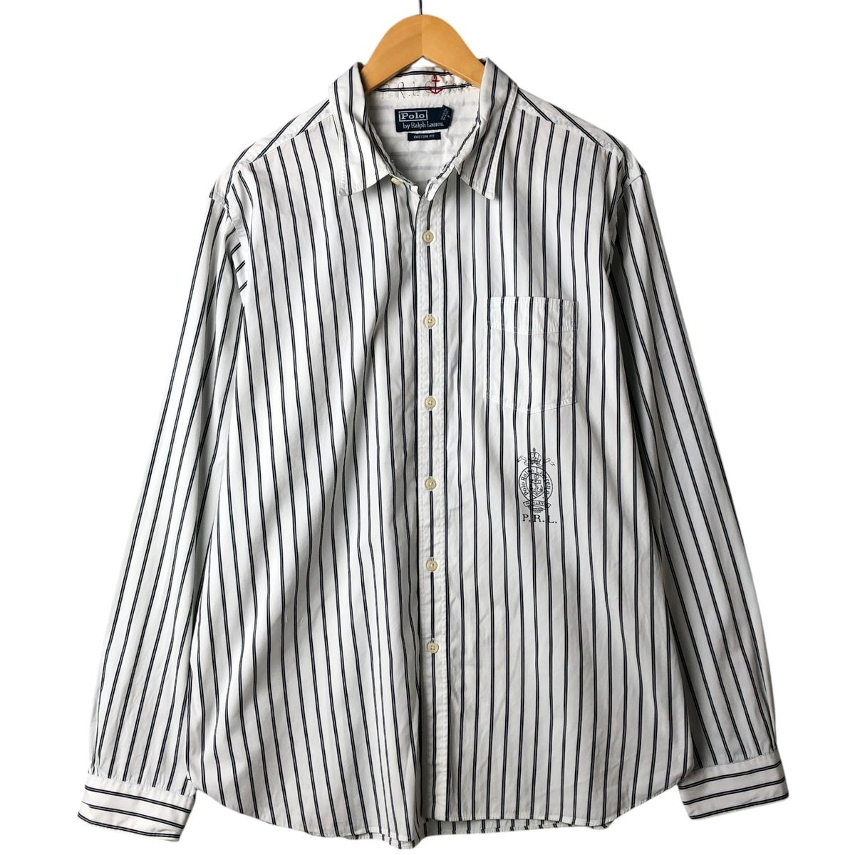【即発送】ラルフローレン ストライプシャツ長袖シャツ サイズM カスタムフィット POLO RALPH LAUREN『カスタムフィット ストライプド