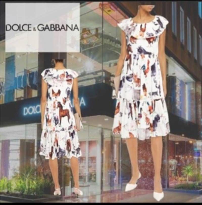 美品 DOLCE & GABBANA ドルチェ＆ガッバーナ アニマル柄 ワンピース 