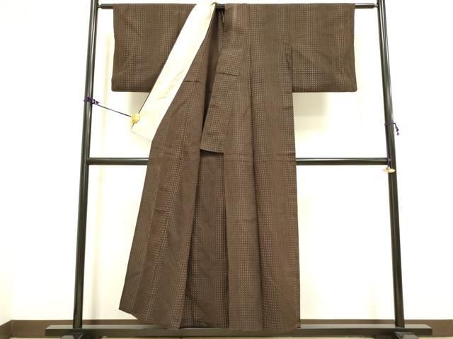 単衣着物　塩沢　生成ベージュ　十字絣　正絹 平和屋着物▽本塩沢 単衣 十字絣 正絹 逸品 DAAV3128du - メルカリ