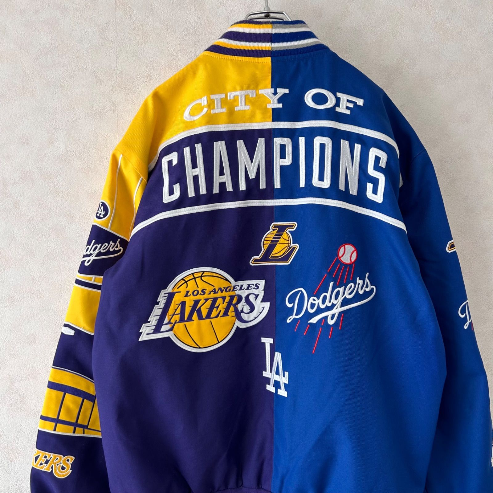 JEFF HAMILTON Lakers ×Dodgers優勝記念スタジャン JHデザイン 
