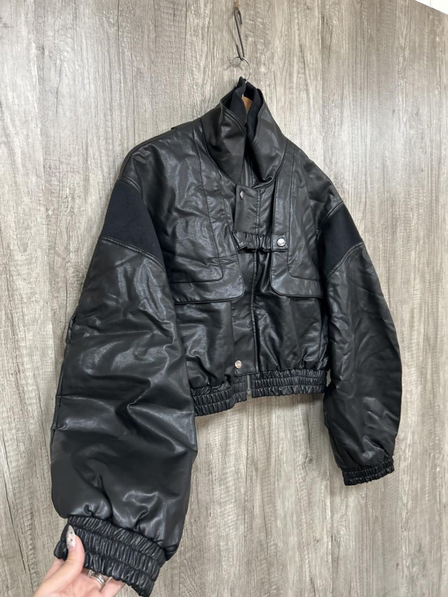 ファッション業界 led.tokyo ショート丈 ライダース ジャケット size38|黒 ◎レディース 【限定タイムセール】