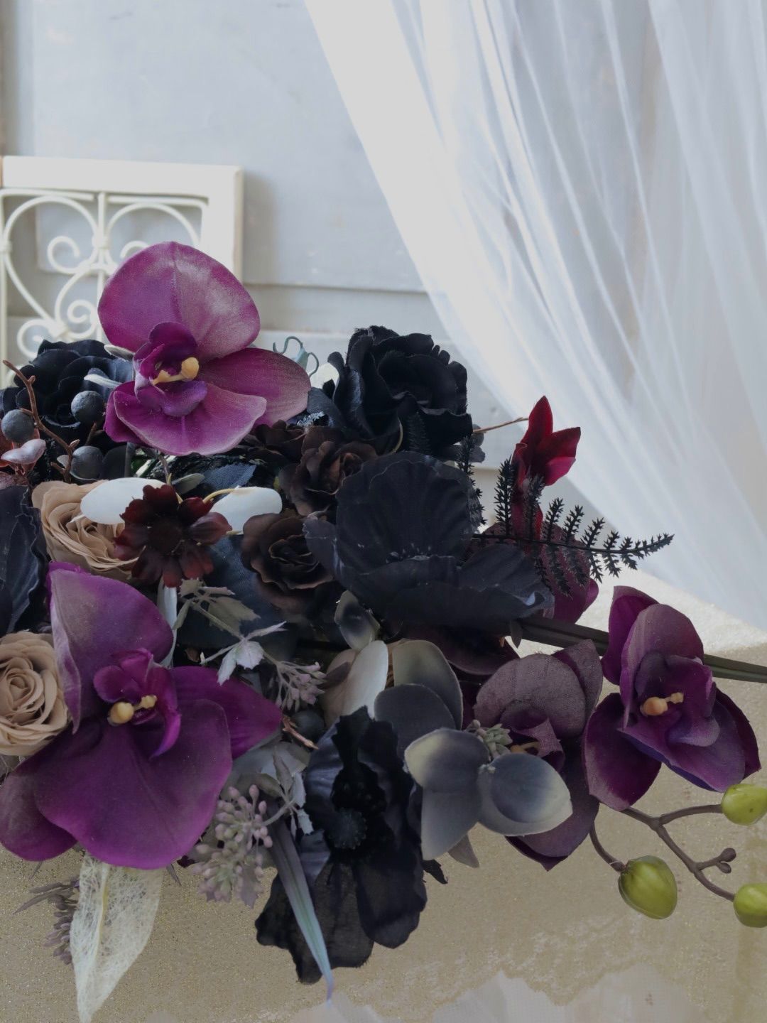 胡蝶蘭ブラックブーケ ウェディングブーケ