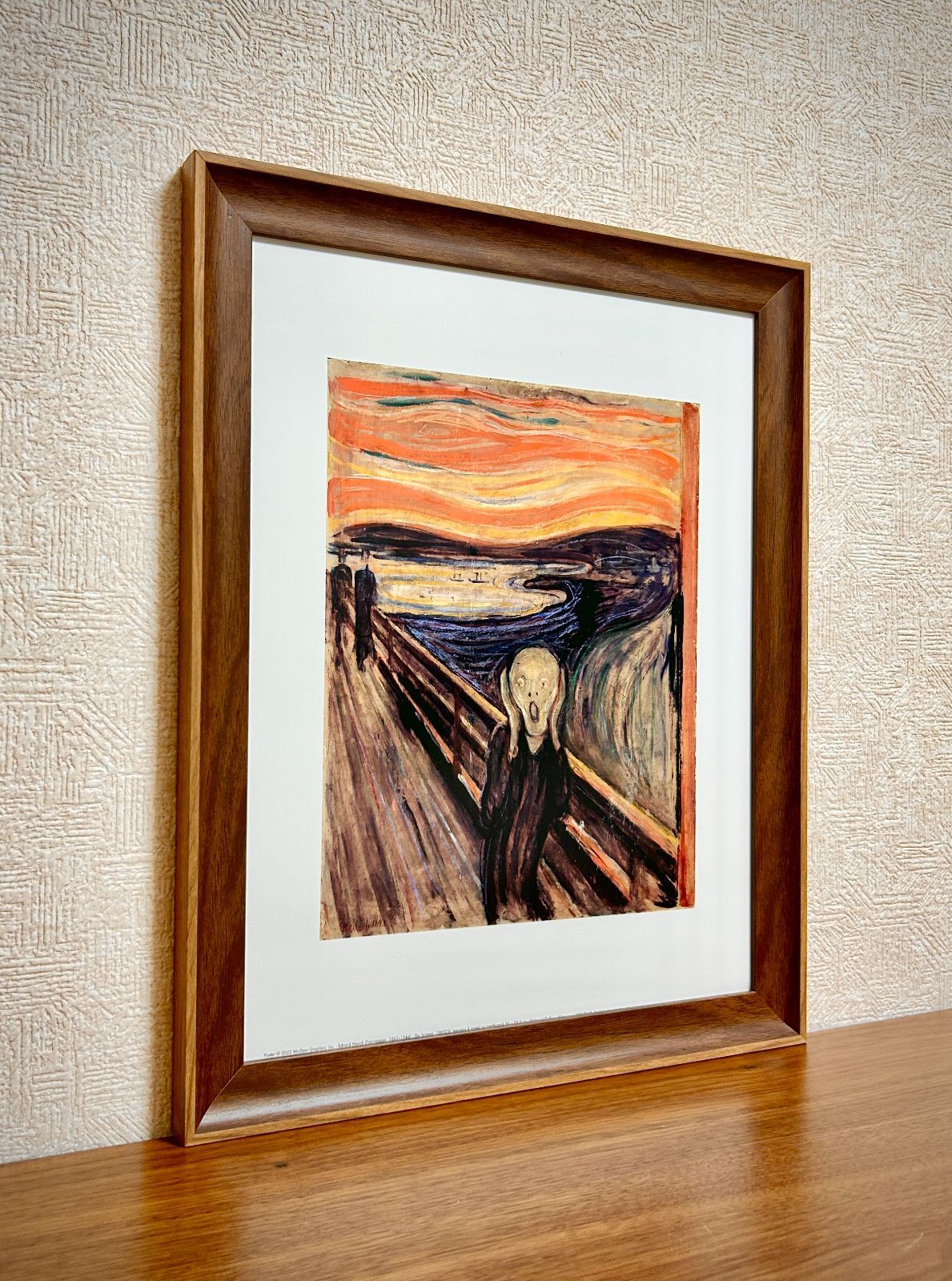『僕の叫び』アート　美術品　貼り絵　一点物 新品☆額縁付アートポスター☆ムンク☆叫び☆Edvard Munch☆The