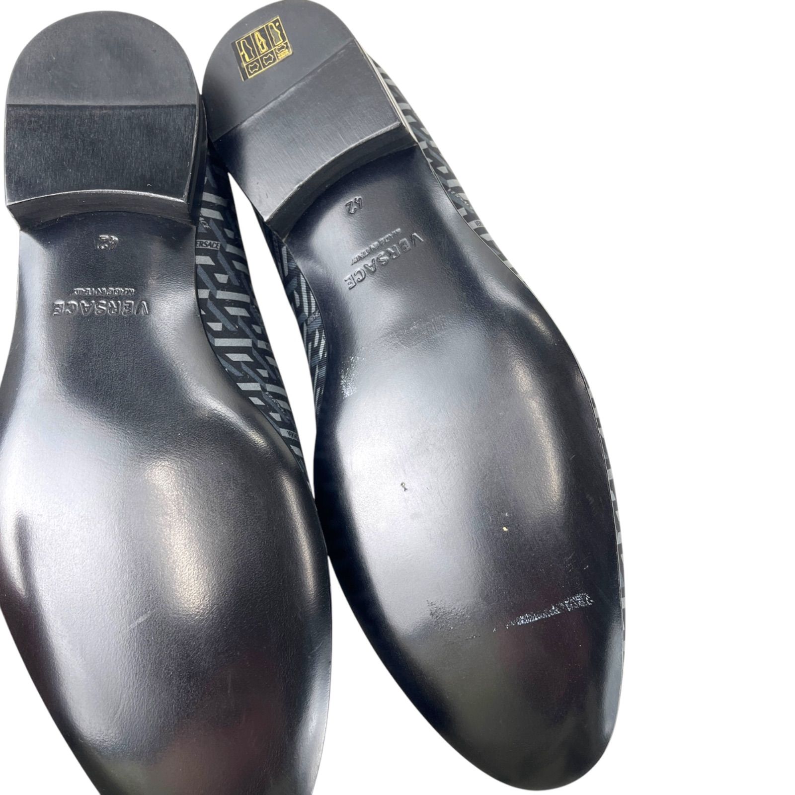 未使用 ヴェルサーチ VERSACE ローファー ラ グレカ ロゴ 靴 42、27