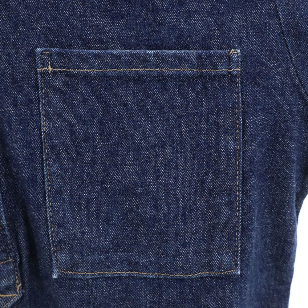 ブルーブルー 日本製 長袖 バンドカラー デニムシャツ 2 BLUE