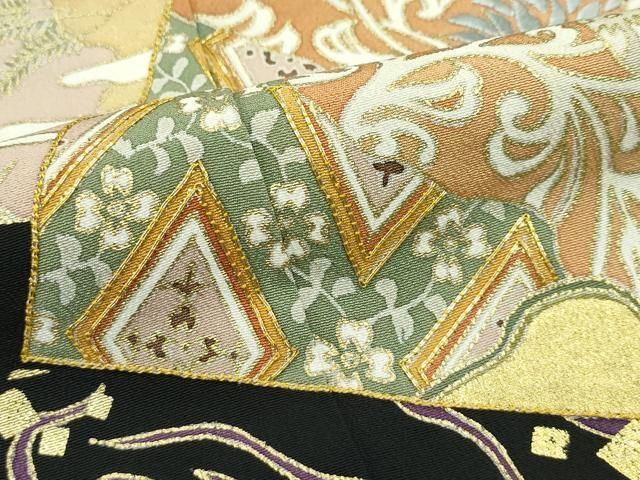 平和屋本店■極上　創業460年・千總　黒留袖　仮絵羽　駒刺繍　色紙重ね花鳥文　金彩　逸品　未使用　CZAA3840s5 平和屋本店□極上 創業460年・千總 黒留袖 仮絵羽 駒刺繍 色紙重ね花鳥