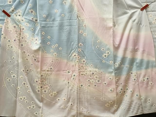 平和屋着物□豪華振袖 駒刺繍 草花文 枝梅 暈し染め 金彩 正絹 逸品