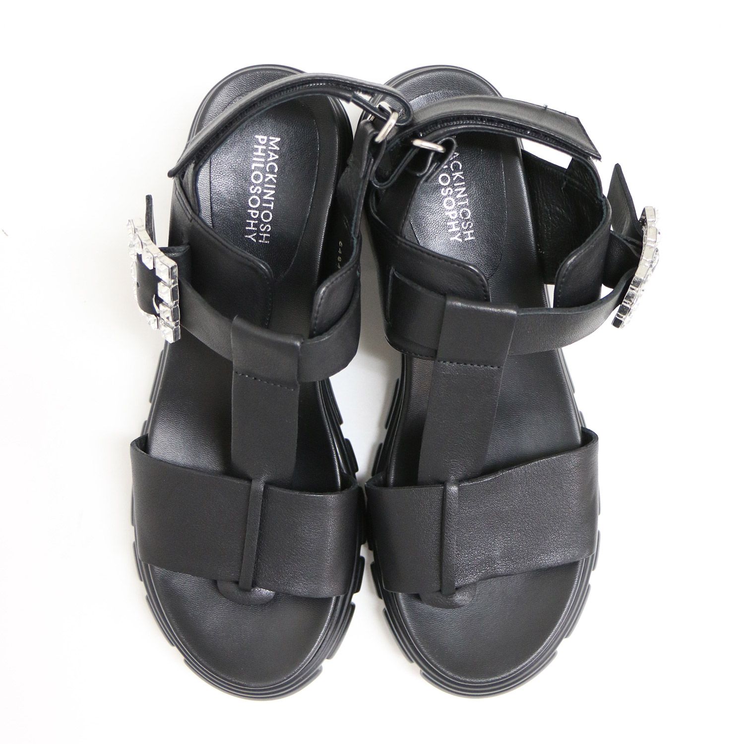 【美品】MACKINTOSH PHILOSOPHY ブラックサンダル Sサイズ マッキントッシュ フィロソフィー MACKINTOSH PHILOSOPHY パ