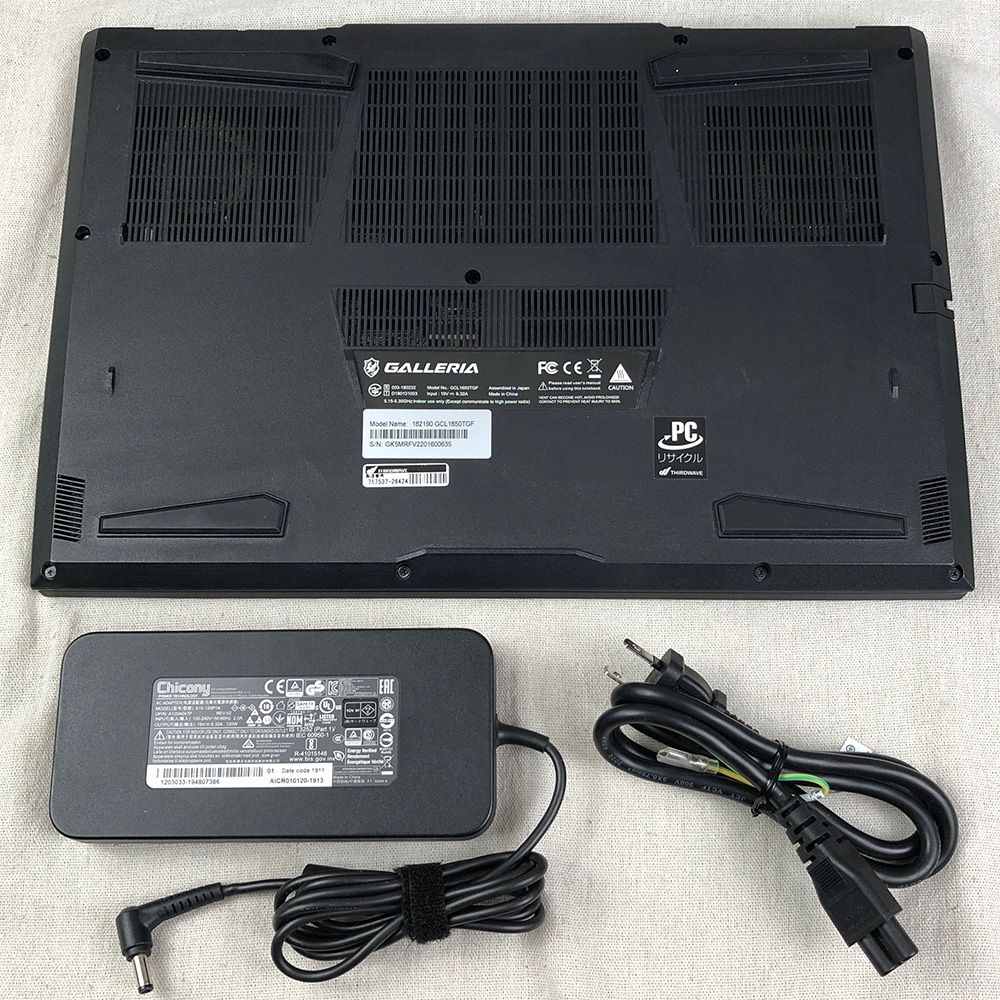 THIRDWAVE GROUP - ◆ジャンク品◆ゲーミングノートPC パソコン GALLERIA ガレリア GCL1650TGF【i5-10300H・GTX1650Ti・16GB・SSD512GB】★バッテリー異常/LT-JUNK-250257（035075） THIRDWAVE GROUP - ◇ジャンク品◇ゲーミングノートPC パソコン