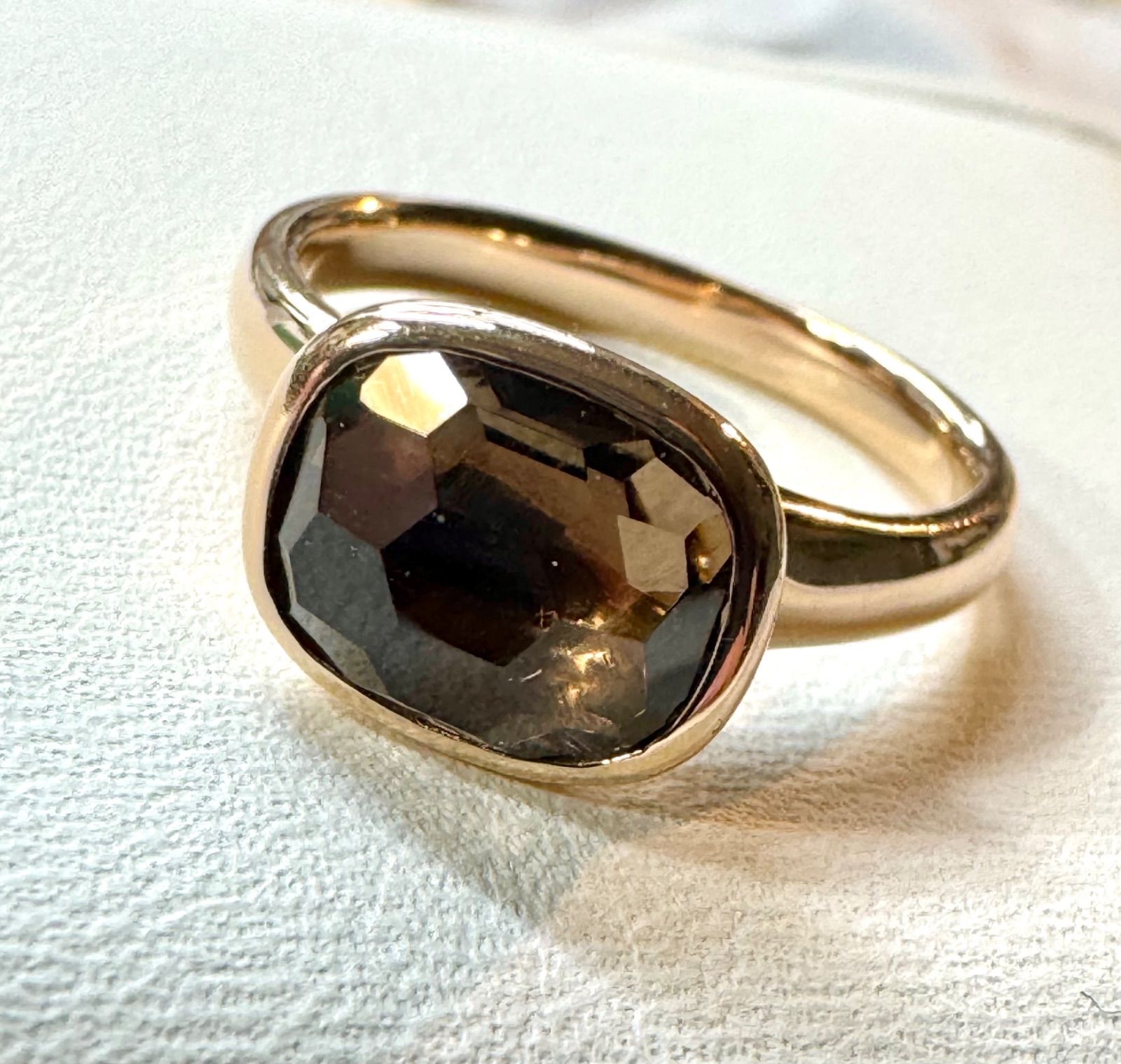ヴェレッタオッターヴァ◆K18PG*12号*大粒スモーキークォーツリング*指輪 ヴェレッタオッターヴァ◇K18PG*12号*大粒スモーキークォーツリング