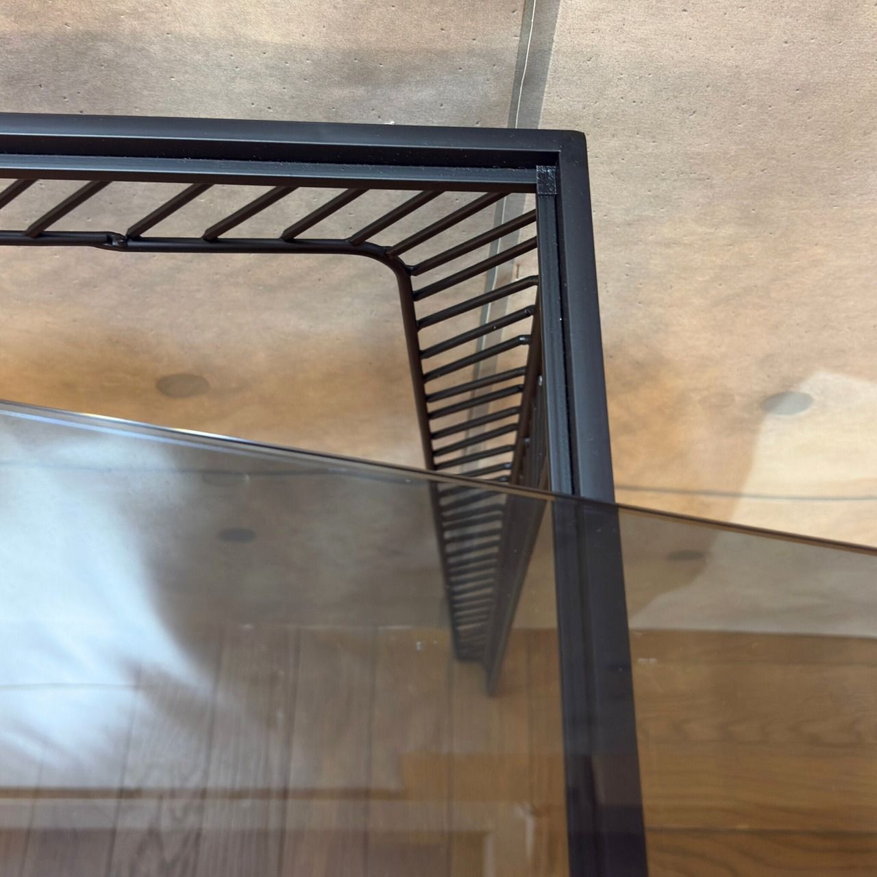 コンソールテーブル W120cm アイアンフレーム×ガラス天板 デスク コンソール ミッドセンチュリーモダン MARWIL-DEMENAGEMENTS_CH