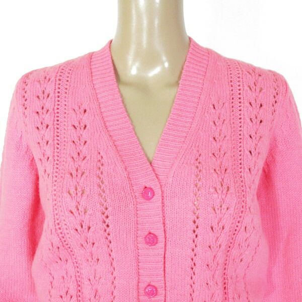 80%OFF エリザベッタフランキ ELISABETTA FRANCHI ニット 40 EKN737 Mサイズ ピンク レディース カーディガン 長袖ニット ネオンカラー イタリア製 NICORILABO_COM