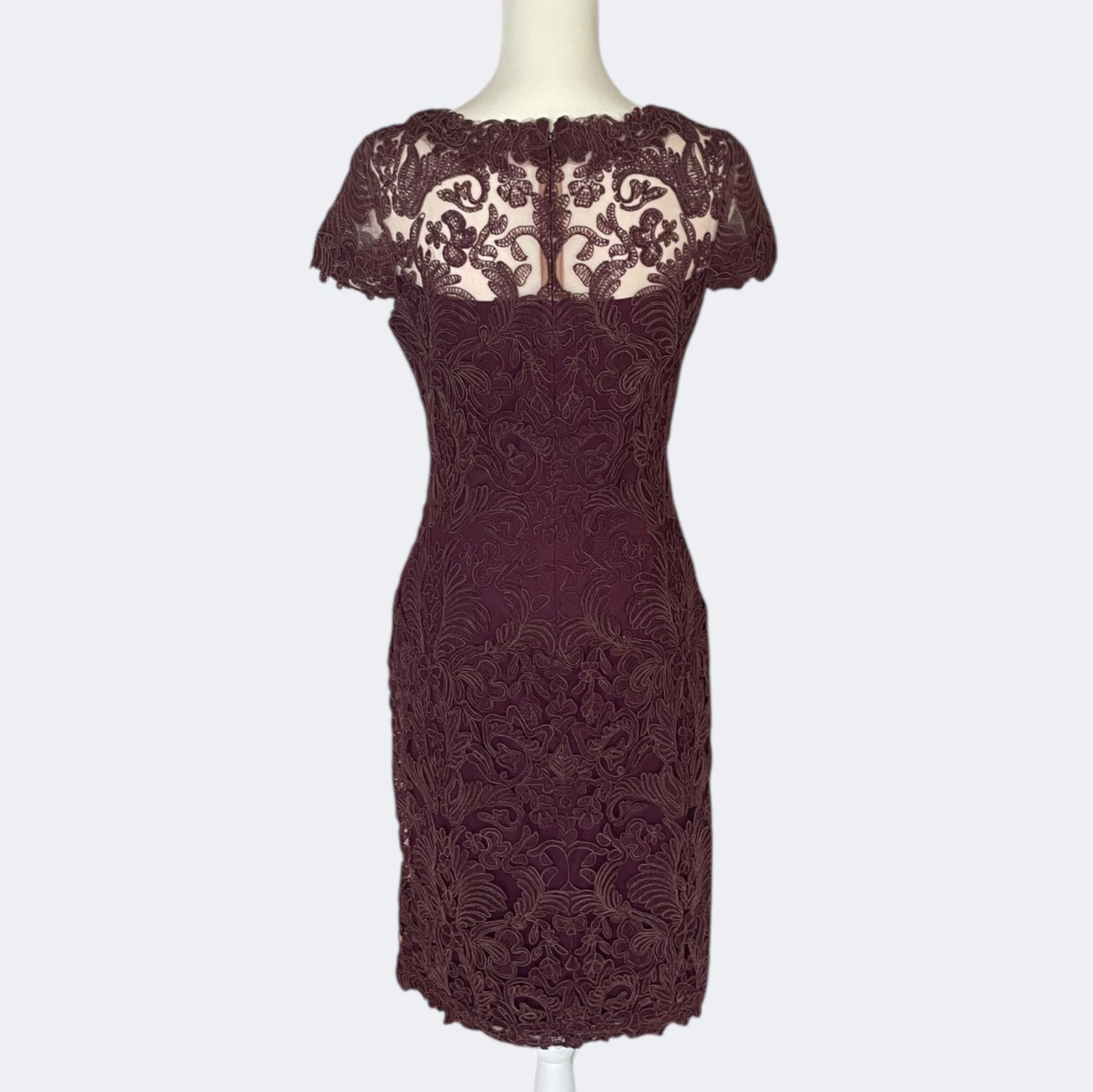 極美品　タダシショージ　ドレス　スカラップレース　刺繍　8サイズ　L 極美品 タダシショージ ドレス スカラップレース 刺繍 8サイズ L