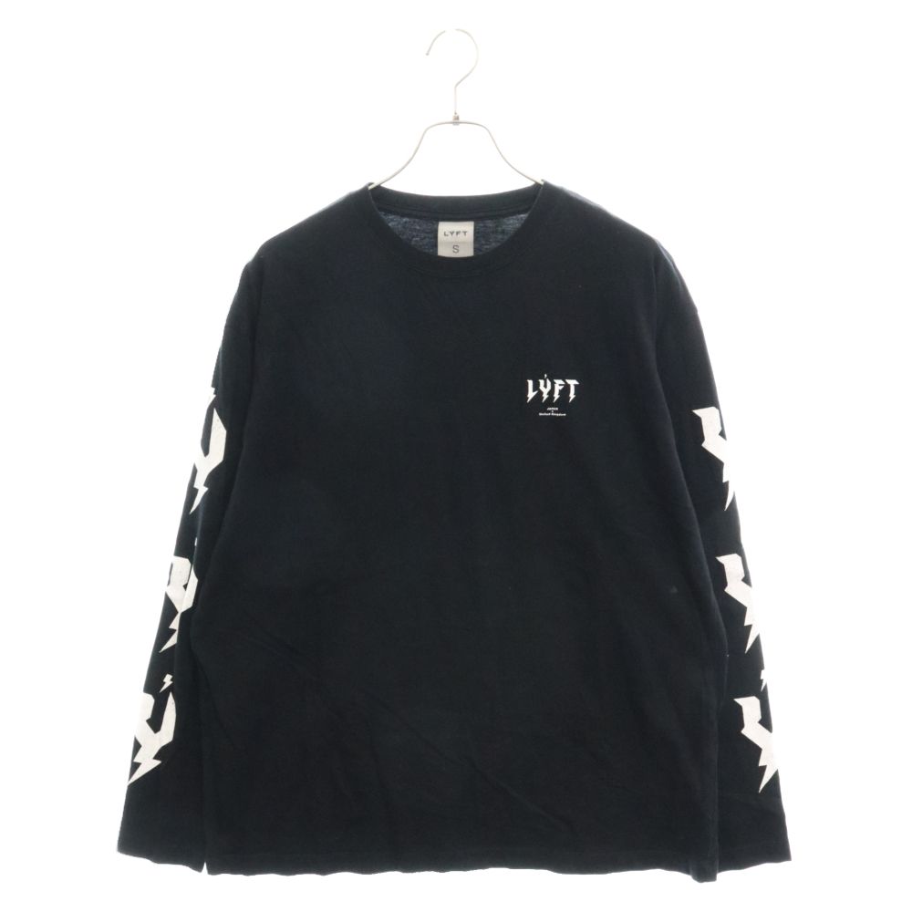 LYFT (リフト) ワンポイントロゴプリント クルーネック長袖Tシャツ カットソー ブラック