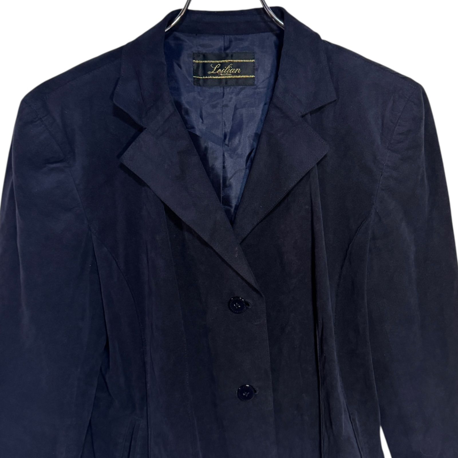 RISLEY ネイビー テーラードジャケット Z1473 Leilian レリアン テーラード ジャケット ネイビー レディース