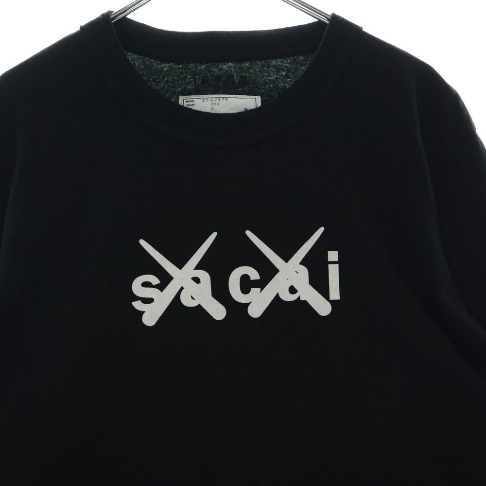 Sacai (サカイ) 21SS ×KAWS Flock Print Long Sleeve T-Shirt