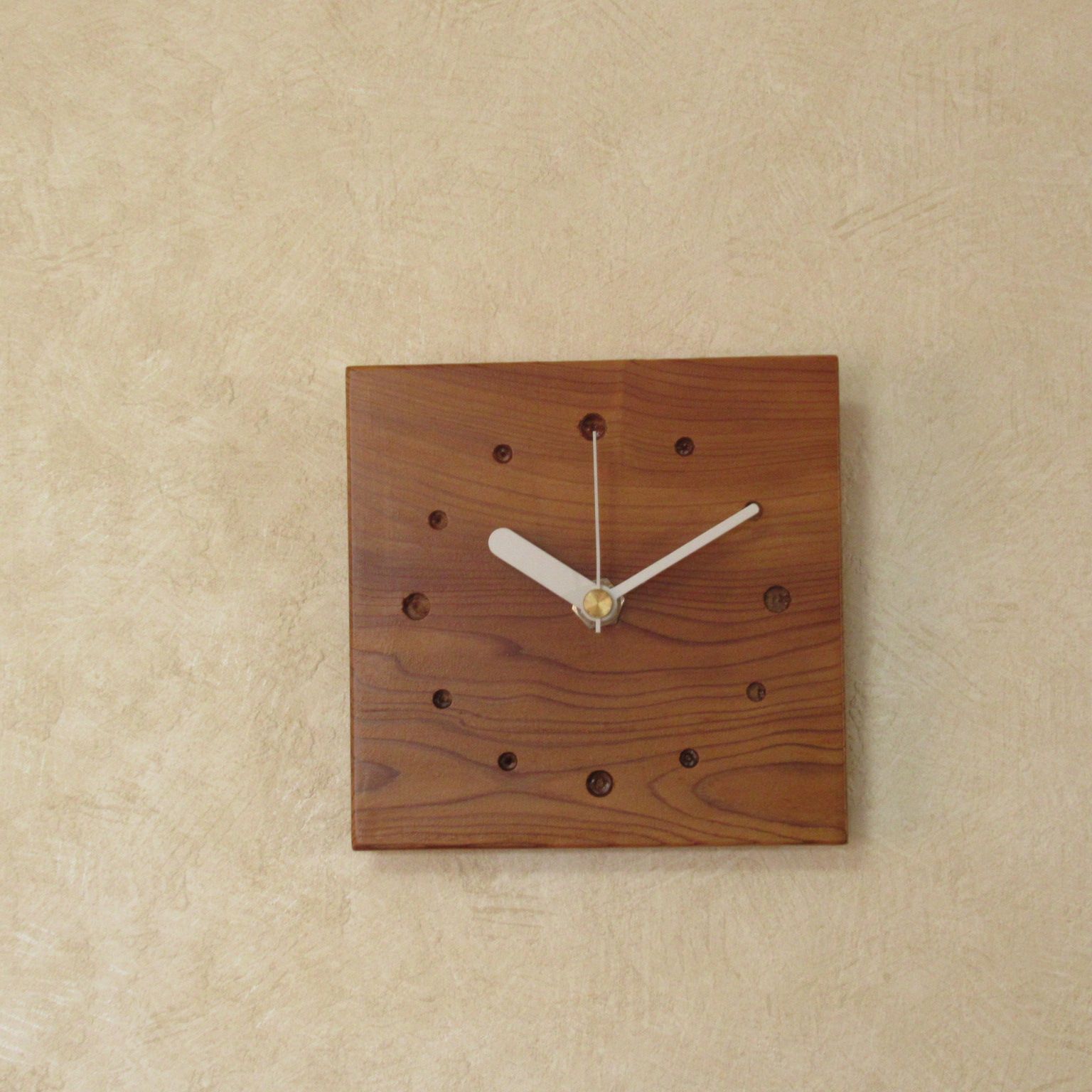 希少銘木【黒柿】無垢板 木製時計17（掛け時計） - 家具、インテリア