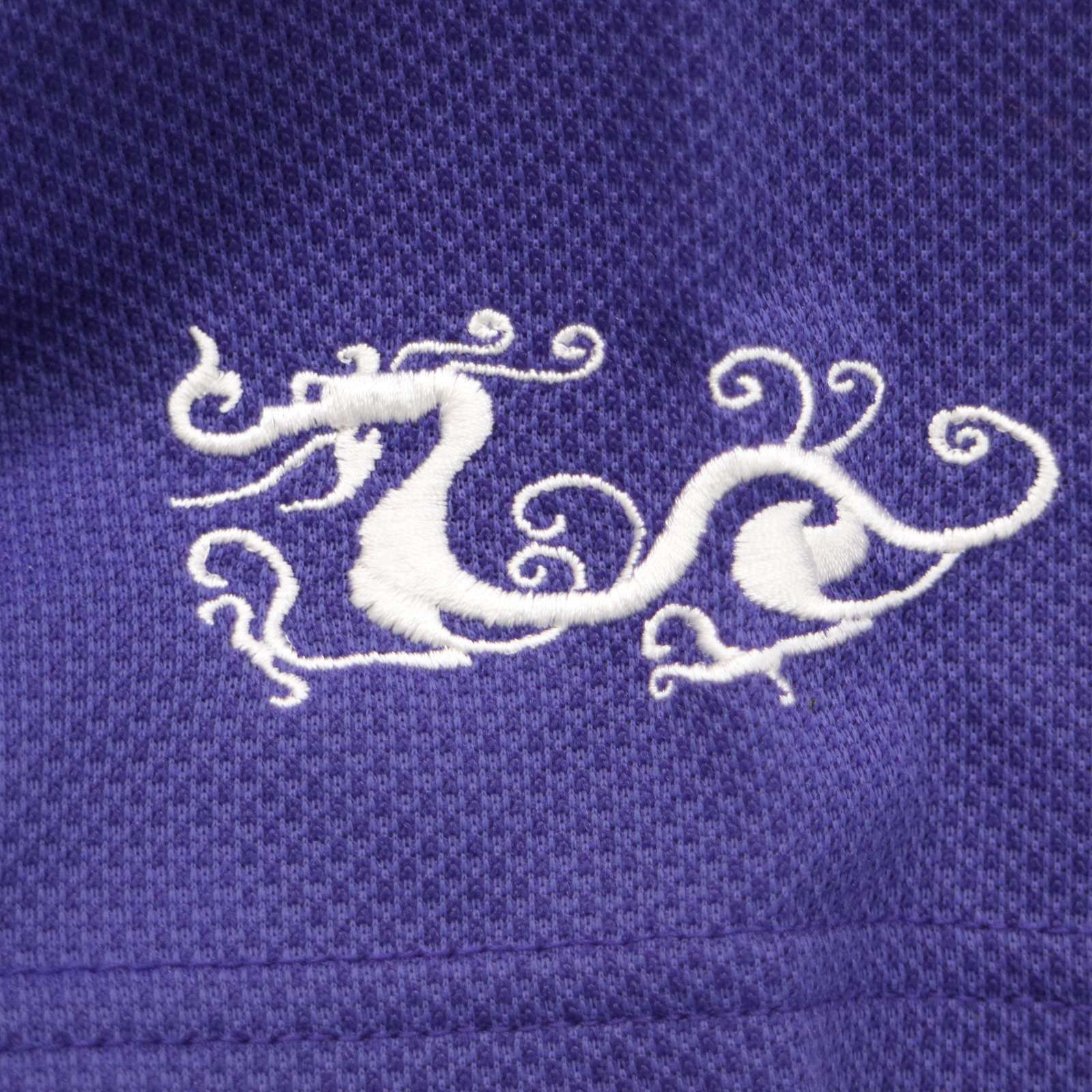 青いポロシャツ DRAGON刺繍 サイズ4 DANCE WITH DRAGON ダンスウィズドラゴン 春夏 ハイビスカス