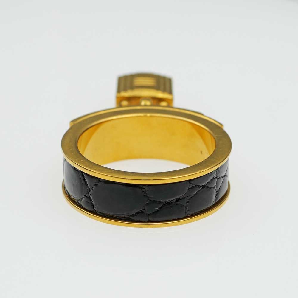 名東】エルメス ケリー スカーフリング ゴールド金具 ブラック