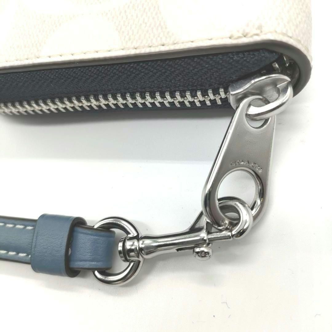 COACH] コーチ シグネチャー柄 ラウンドジップ 長財布 CB856（ホワイト 
