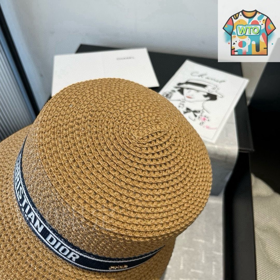 Dior ストローハット ベージュ Dior（ディオール） ストローハット04-3 - メルカリ