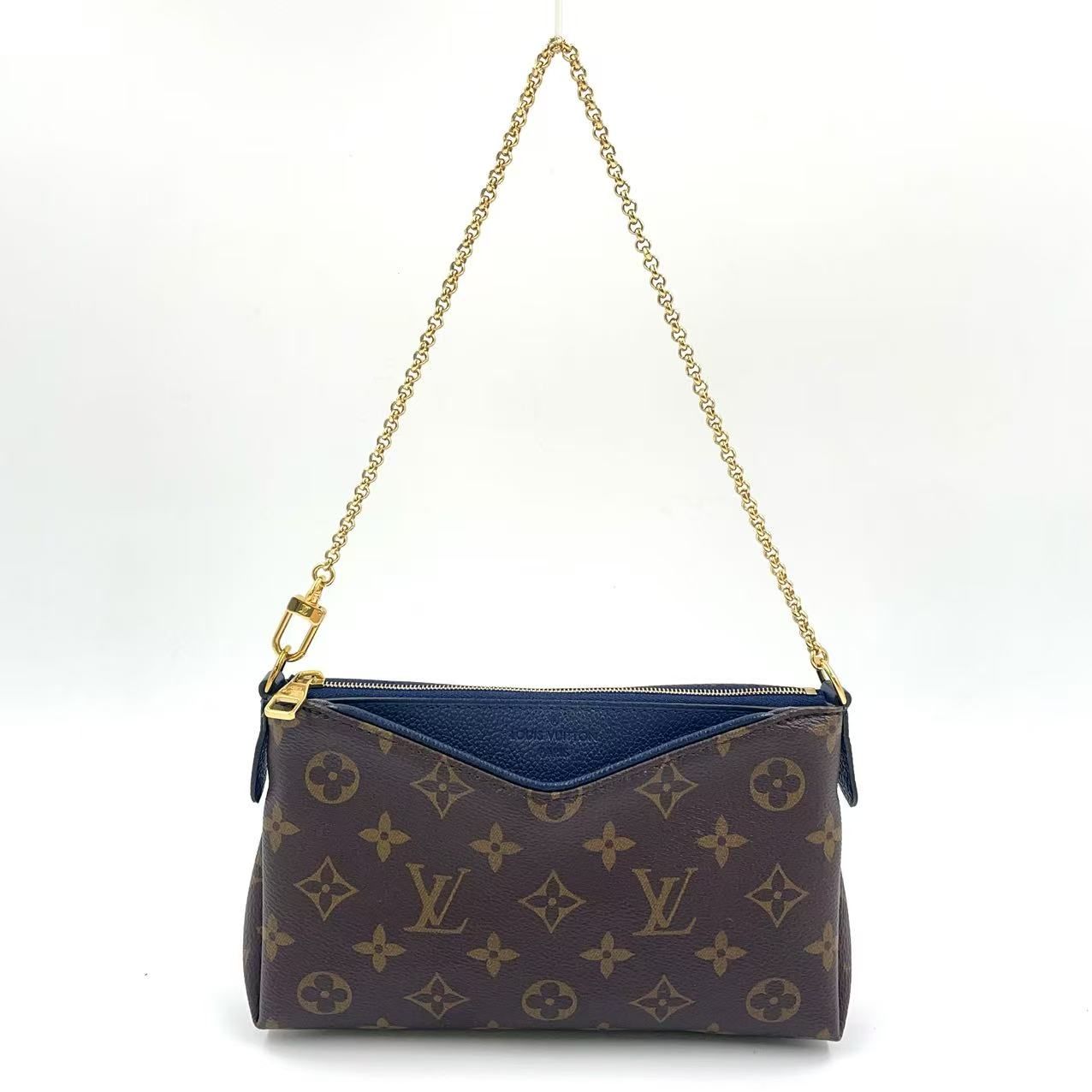 ルイヴィトン　パラスクラッチ ネイビー LOUIS VUITTON パラスクラッチ ショルダーバッグ PVC ダーク