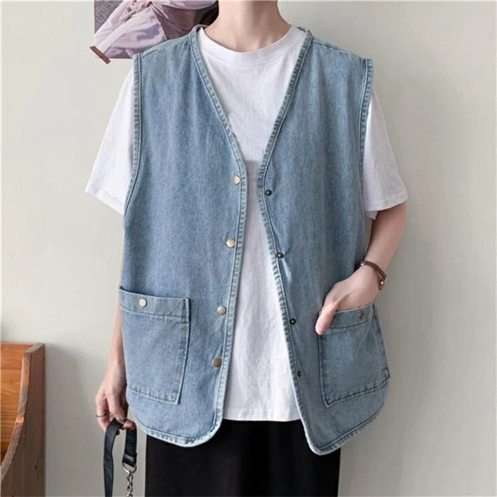 ベスト ジレ 「RM denim」Vネックデニムベスト レディース Amazon.co.jp: ベスト レディース デニムベスト 前開き ジレ