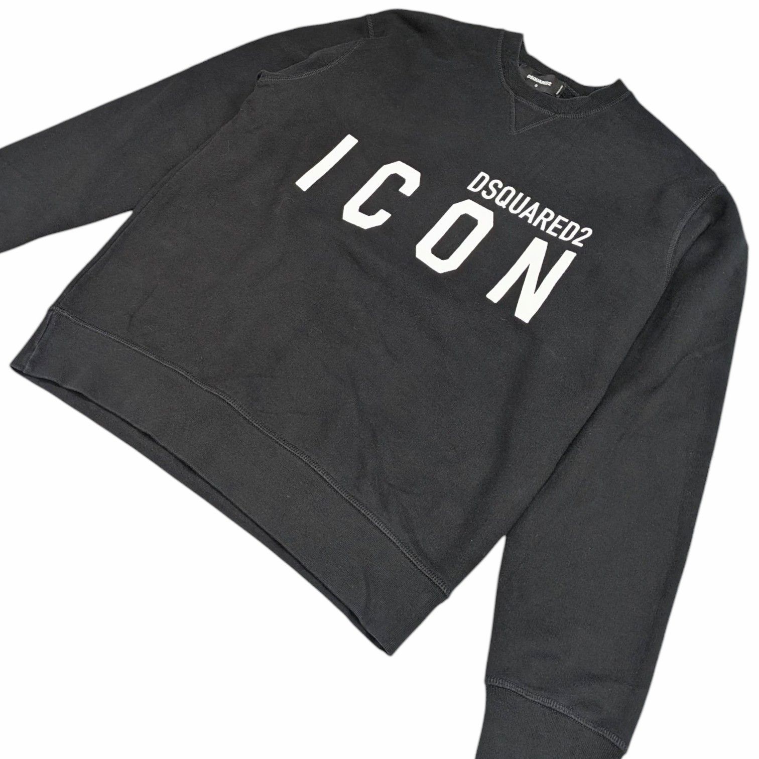 新品 ディースクエアード ロゴスエットシャツ トレーナー ブラック M
