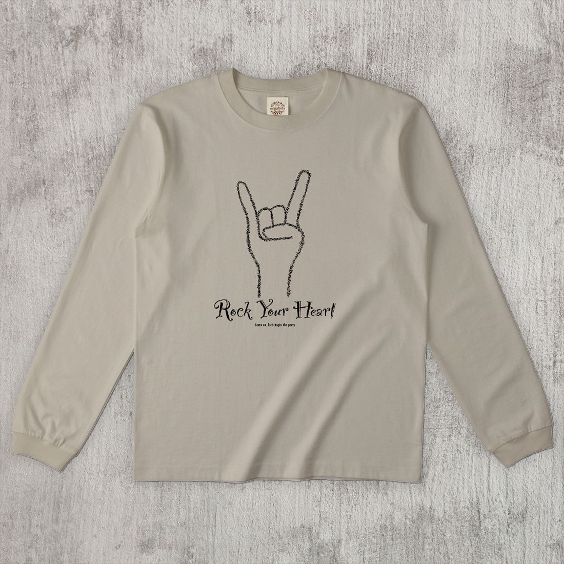 グラフィックロングTシャツ　Hang Loose Mono / Black -Long-