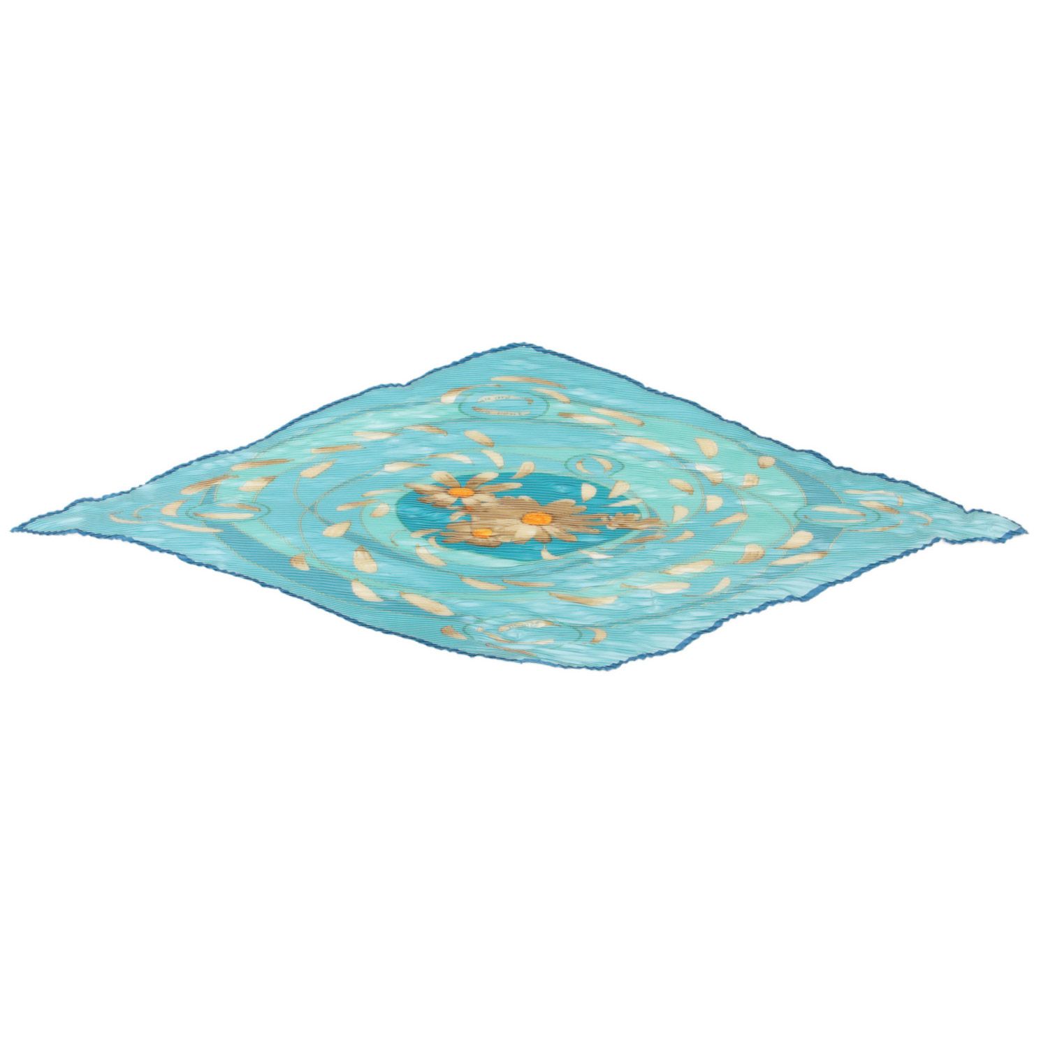 美品 HERMES エルメス スカーフ プリーツ カレ シルク 花柄 フラワー