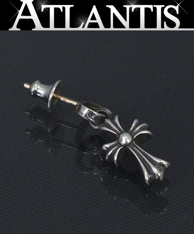 CHROME HEARTS 銀座店 クロムハーツ ベイビーファットクロス ドロップ ピアス メンズ シルバー SV925 98558