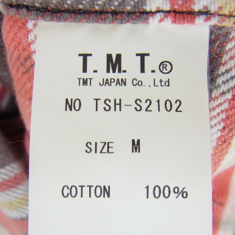 TMT ティーエムティー TSH-S2102 COLLOR OFF HEAVY NELL CHECK SHIRTS