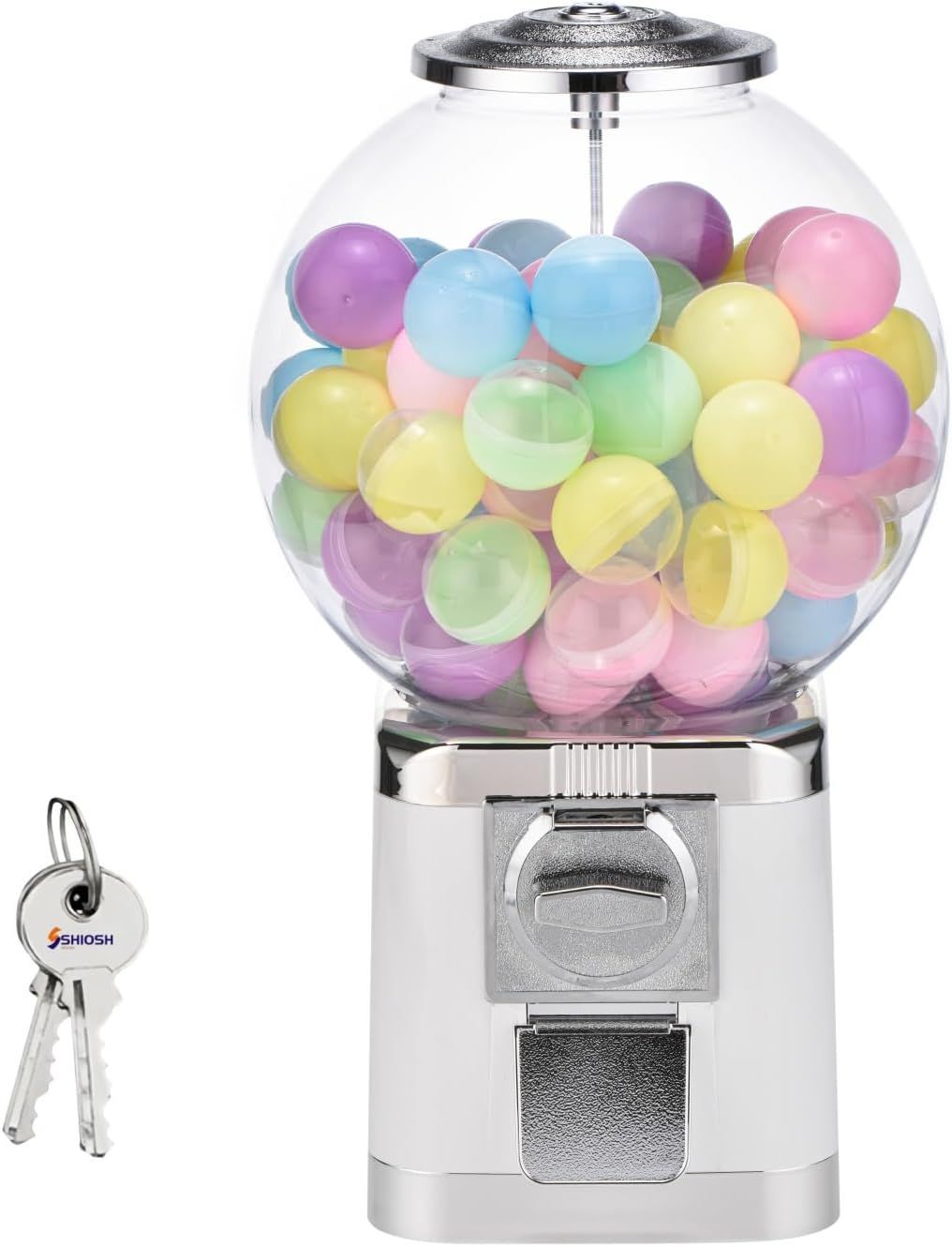 ガチャガチャ 本体 100円硬貨用 レトロガシャポンマシン ドーム型 業務用ガシャポン本体 楽しいカプセルマシン ガチャマシーン イベント ガチャガチャカプセル 40 55 MM 業務用 家庭用 幼稚園教育機関向けギフトマシン ボール 付属 色選択