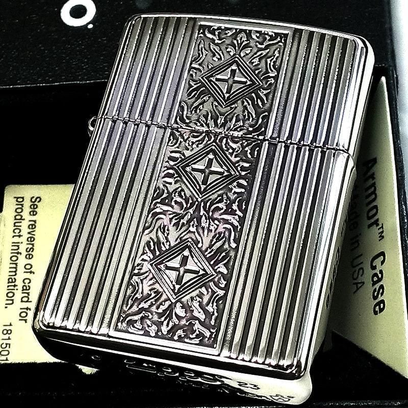 ZIPPO アーマー アラベスク クロス ジッポ ライター 両面加工 中世模様 