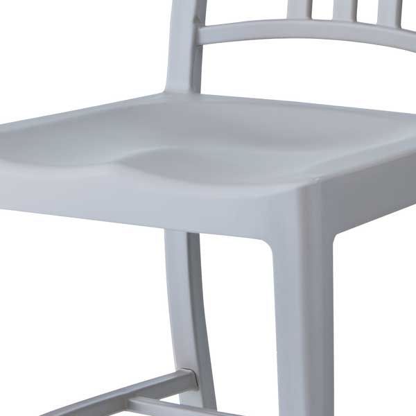 2脚セット ポリプロピレンチェア W40×D46×H88×SH47cm No.797 グレー