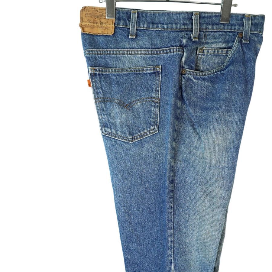 80sUSA製リーバイスLevi'sウォッシュドデニムパンツ青ブルーオレンジタブRのみタブvintageヴィンテージ40308