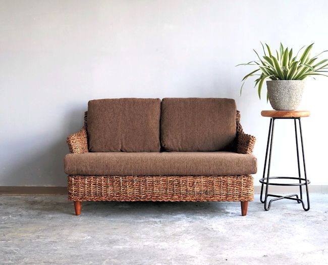 ♪2人掛 天然木 レザー調 リクライニングソファ ブラウンカラー ［幅