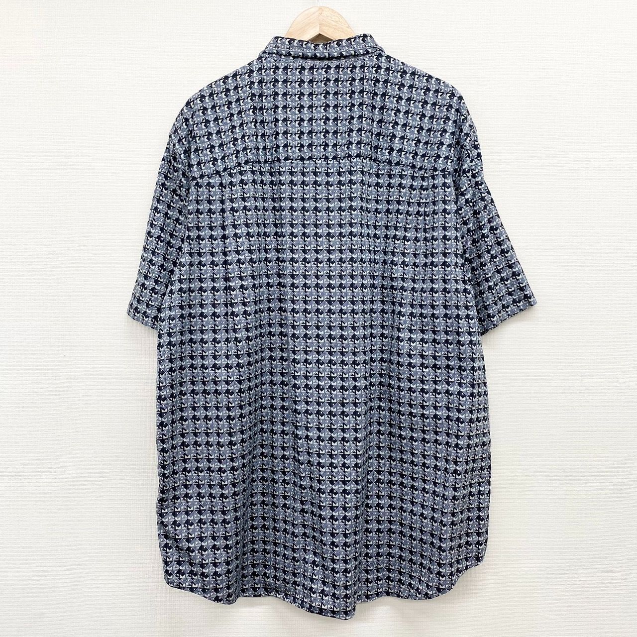 MURANO コットン 総柄 シャツ 半袖 ショートスリーブ XXL グレー系