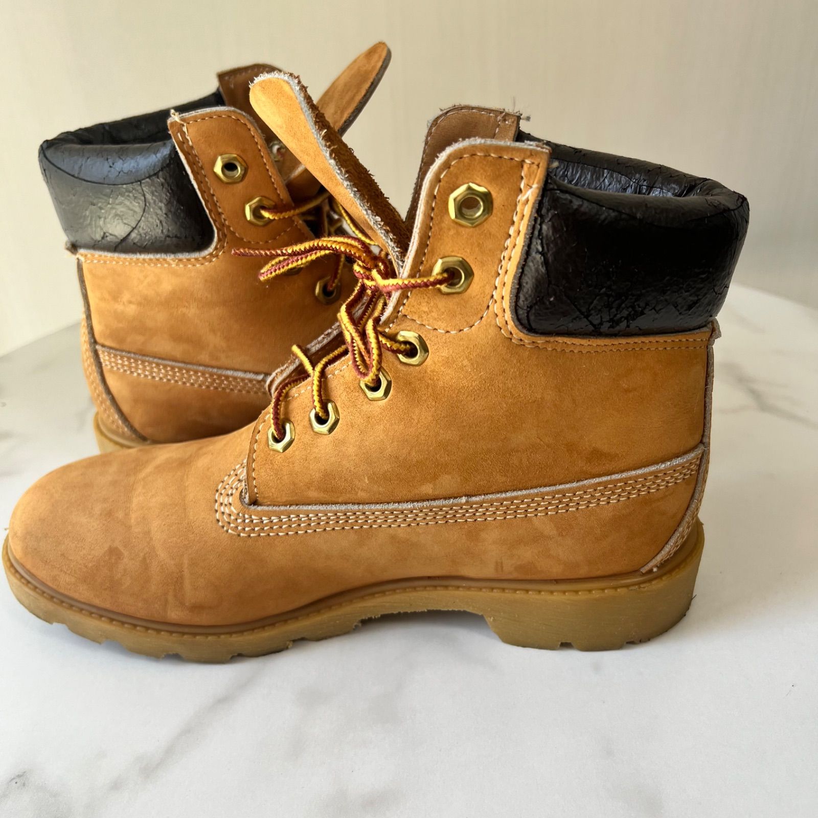 Timberland ベージュ ワークブーツ　23.5センチ Timberland 防水ワークブーツ ベージュ