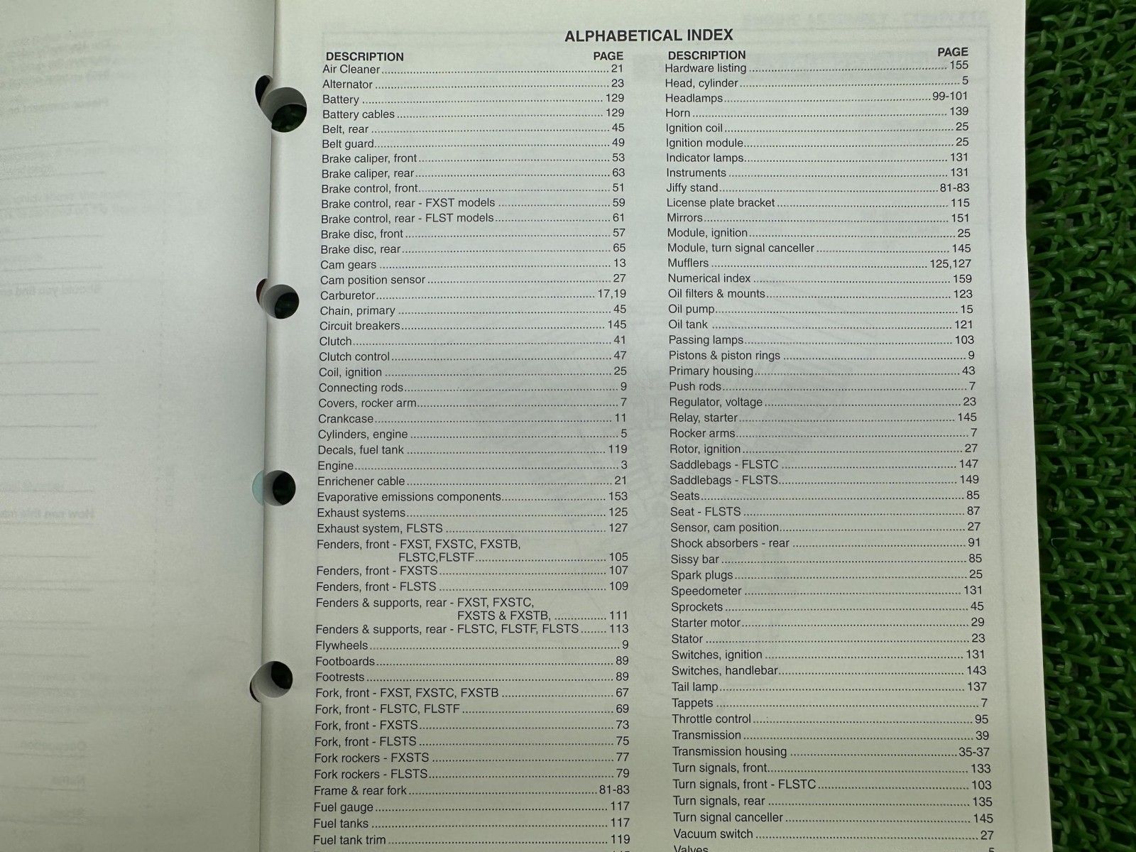 ソフテイル パーツリスト 英語版 ハーレー 正規 バイク 整備書 1999年ソフテイルモデル パーツカタログ Jr