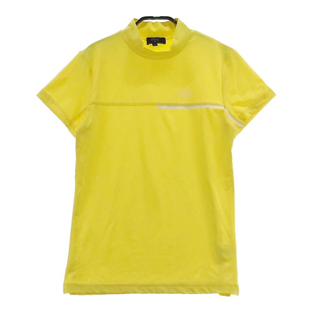 サイズ：M CALLAWAY キャロウェイ 2022年 ハイネック 半袖Tシャツ ボーダー イエロー系 [240101485535] ゴルフウェア メンズ ストスト サイズ：M CALLAWAY キャロウェイ 2022年 ハイネック 半袖T