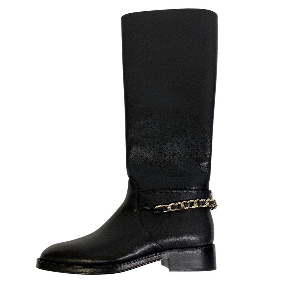 シャネル CHANEL 24 ブーツ ココマーク ロングブーツ チェーン G39171 ブラック シャネル CHANEL 24 ブーツ ココマーク ロングブーツ チェーン G39171