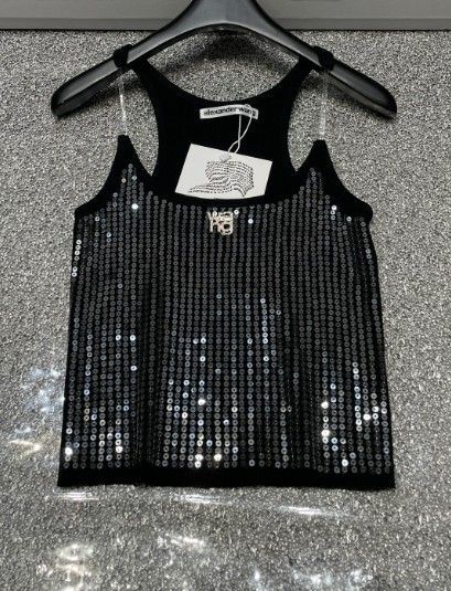 Alexander Wang スパンコール 装飾カットソー ブラック