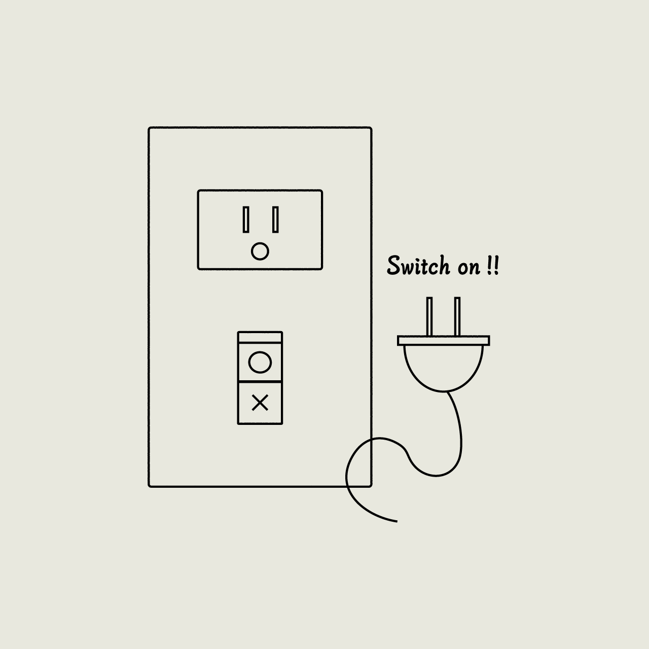 グラフィックTシャツ　Switch on White