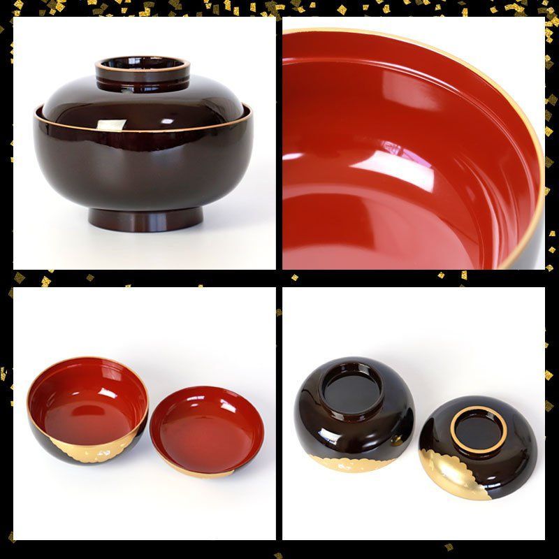 雑煮椀 5客 セット 日本製 お椀 蓋付き 13.3cm おしゃれ おわん