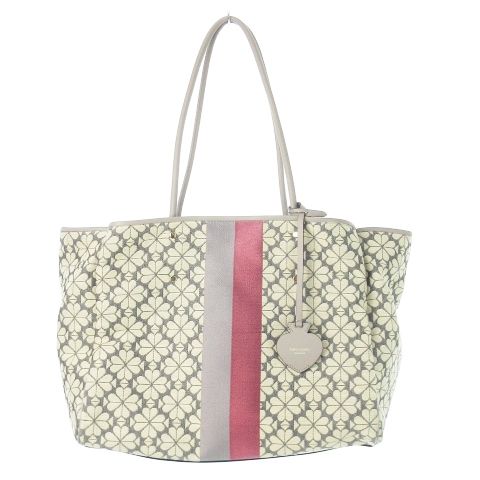 ケイトスペード KATE SPADE トートバッグ ハンドバッグ キャンバス スペードフラワー ライン 変形 グレー |CK4 GY18