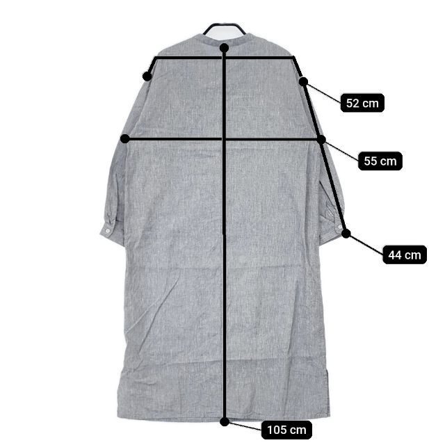 中川政七商店 綿麻シャツワンピース コットンリネン ワンピース ブルー