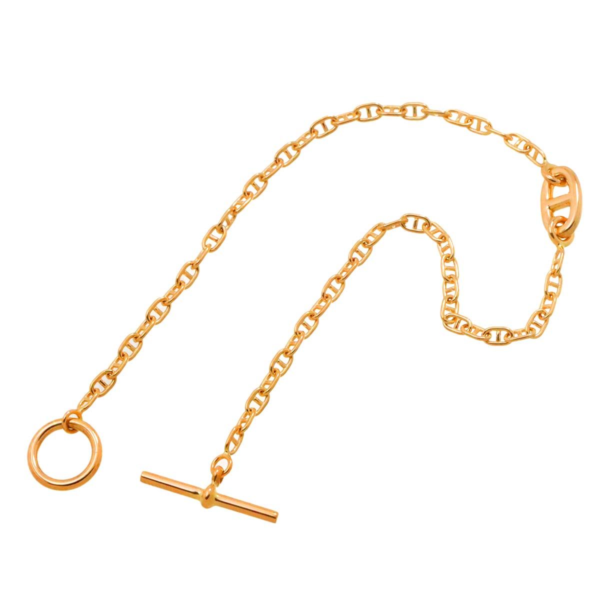 エルメス HERMES ファランドール ブレスレット ST 17cm K18 PG ピンク  